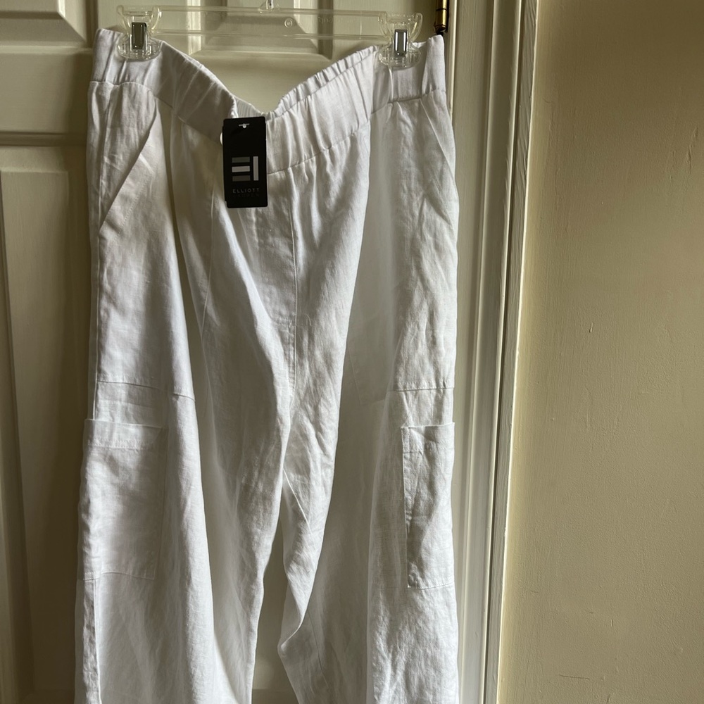 Elliott Linen white pant linen XL NWT
